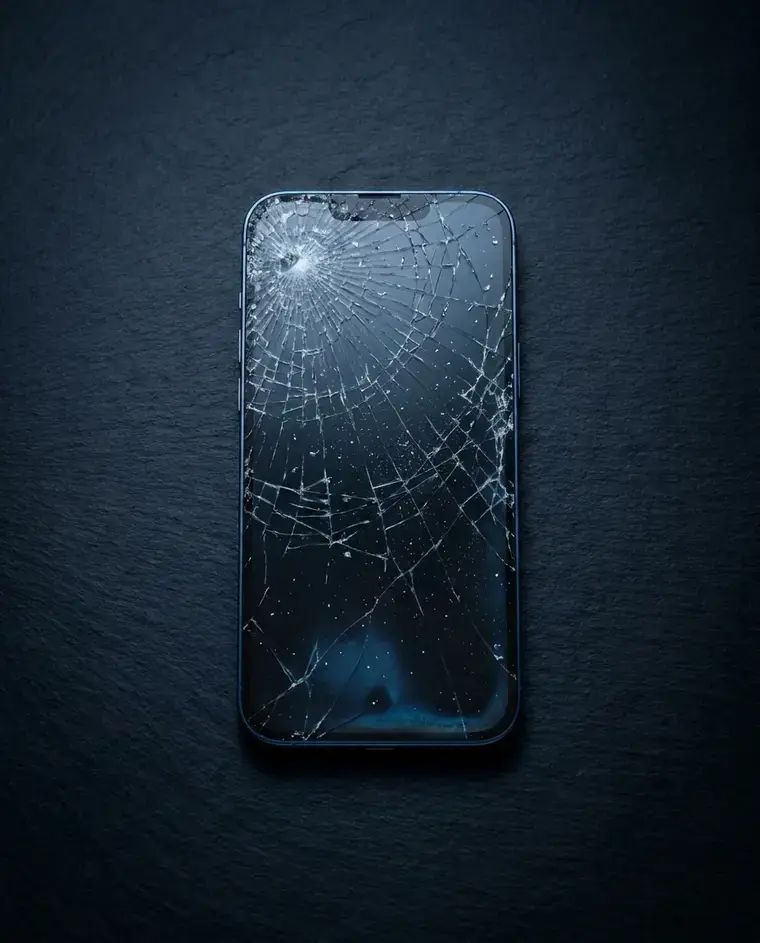 Damaged device before repair