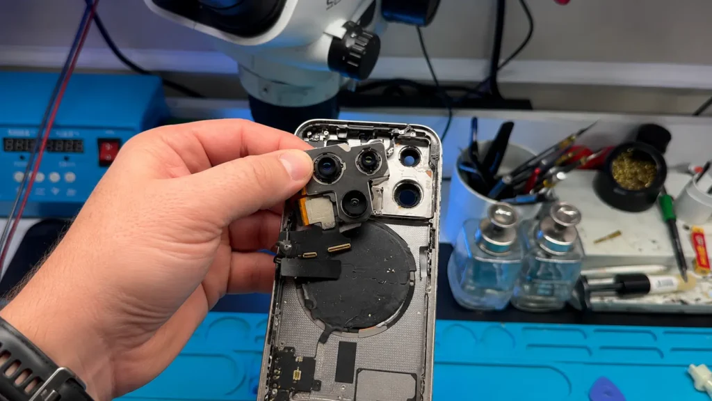 Camera repair that finds the real fault, not just the cracked glass, board-level repair at WeFixed