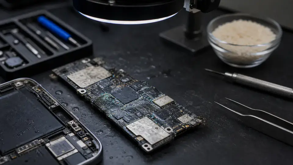 Article image for: Does Rice Save a Wet Phone? What a Repair Lab Sees